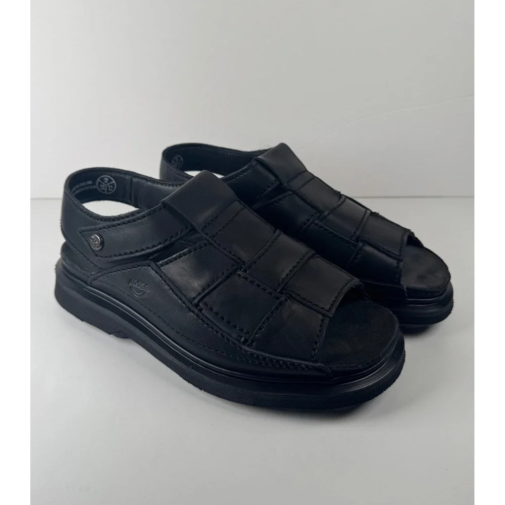 Dr. Martens Fisherman Sandals‎ Black Leather Woven Mens Size 11 Y2K 9070